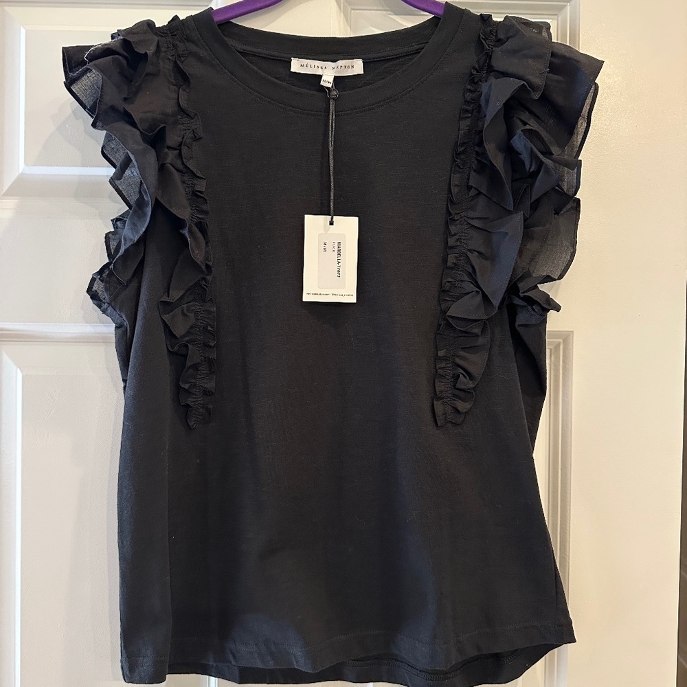 NWT Melissa Nepton Marbella Top Black Size M